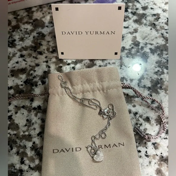 Chatelaine® Heart Necklace in Sterling Silver with Pavé Diamonds - Picture 3 of 3